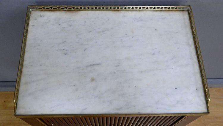 Tavolino da caffè in mogano in stile Luigi XVI con piano a rullo - Metà del XIX secolo