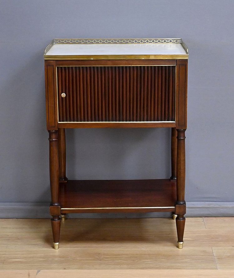 Tavolino da caffè in mogano in stile Luigi XVI con piano a rullo - Metà del XIX secolo