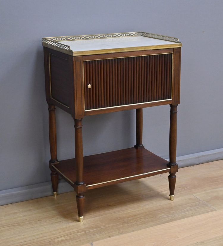 Tavolino da caffè in mogano in stile Luigi XVI con piano a rullo - Metà del XIX secolo