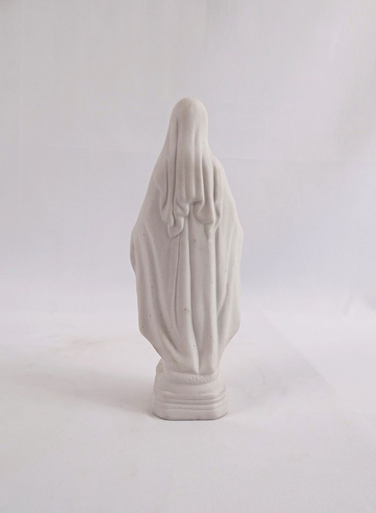 Art-Deco-Statue der Unbefleckten Jungfrau Maria aus Biskuitporzellan, frühes 20. Jahrhundert
