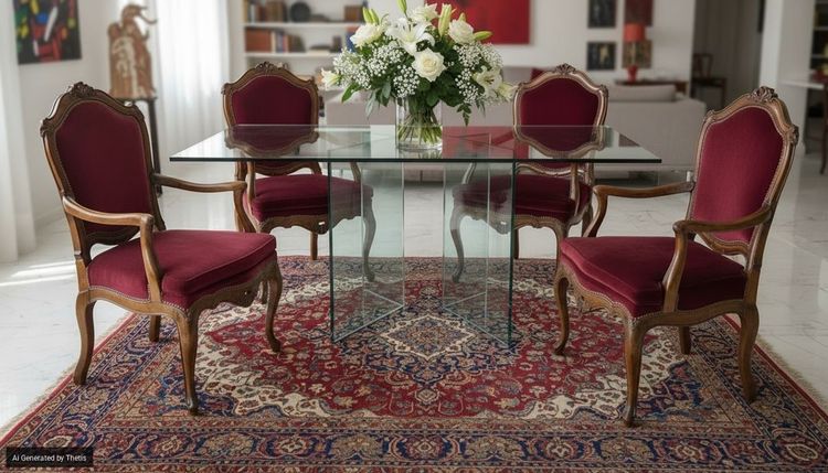 Four walnut armchairs, Venice, 18th century