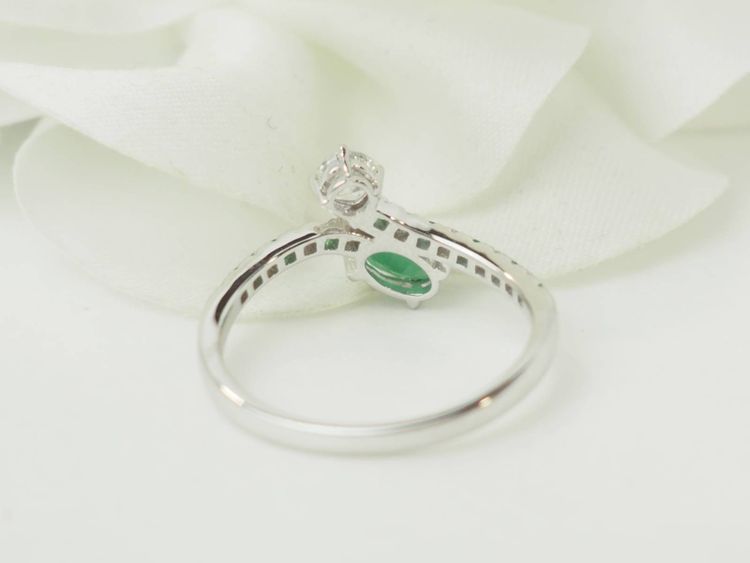 Bague Mauboussin Duo d’Espérance Or Blanc Émeraude 0,40ct Diamants