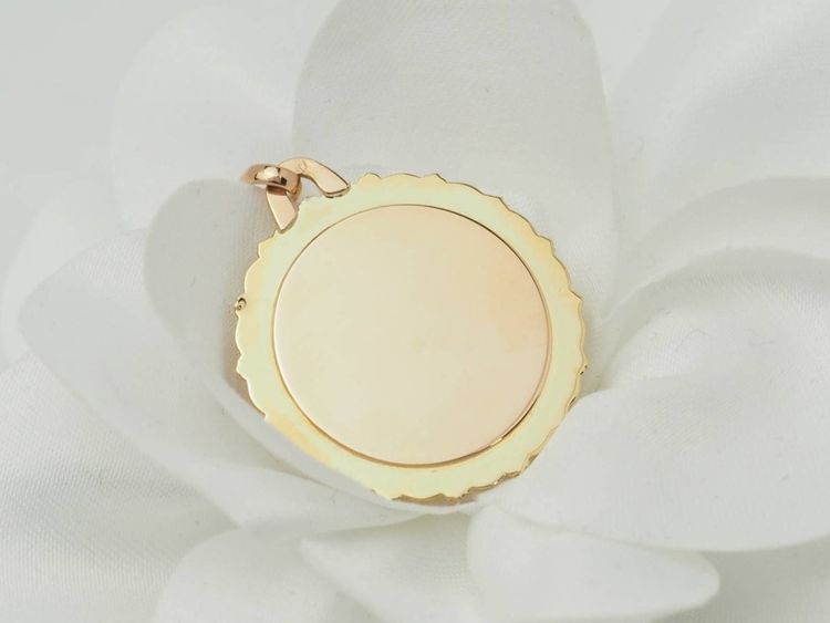 Augis Medal “More Than Yesterday Than Tomorrow” Yellow Gold Diamond Ruby – Love Jewel