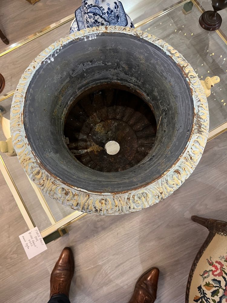 19th century cast iron vase
