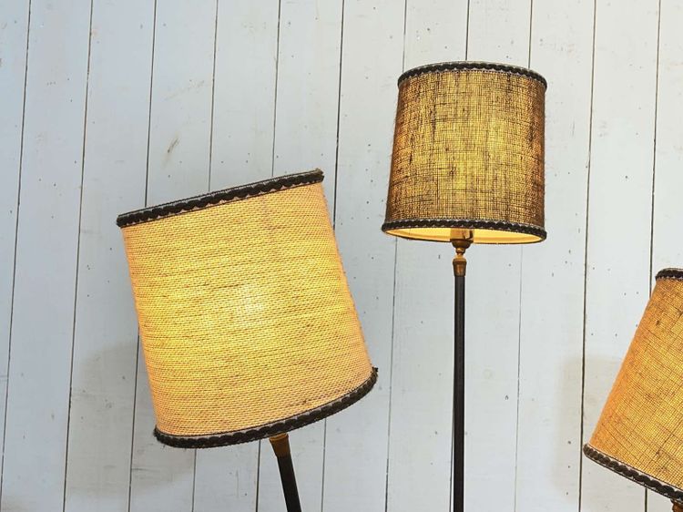 1960s 3-light floor lamp with its original lampshades