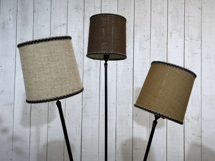 1960s 3-light floor lamp with its original lampshades