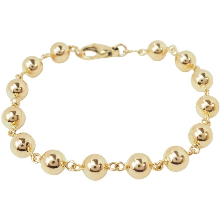 Bracelet marseillais or rose 18 carats –boules régulières 8 mm