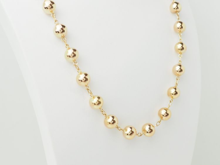 Marseilles-style necklace in 18kt rose gold - Regular 9mm beads