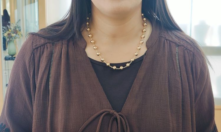 Marseilles-style necklace in 18kt rose gold - Regular 9mm beads