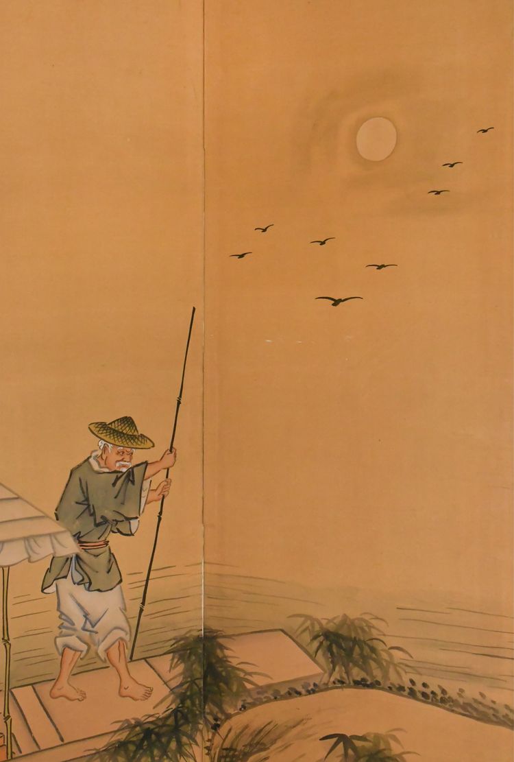 Four-panel Chinese folding screen from the Shanghai school