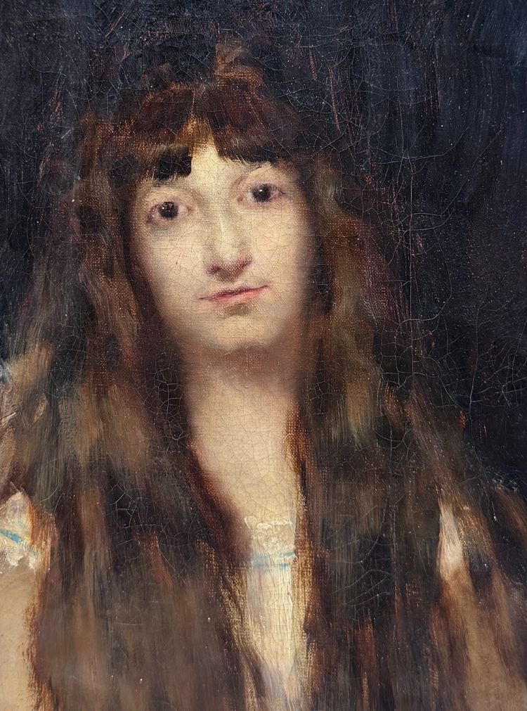 Ecole française de la fin du 19ème siècle - Portrait de jeune femme, circa 1890