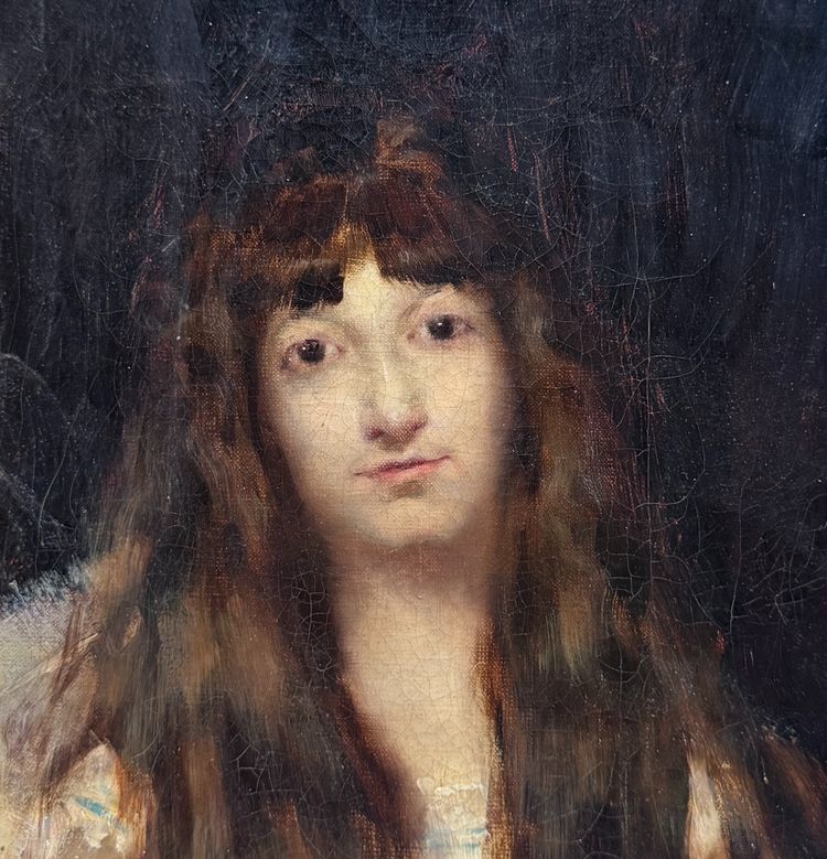 Ecole française de la fin du 19ème siècle - Portrait de jeune femme, circa 1890