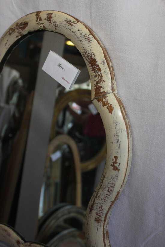 Small patinated wood mirror, mercury, 38 x 48 cm