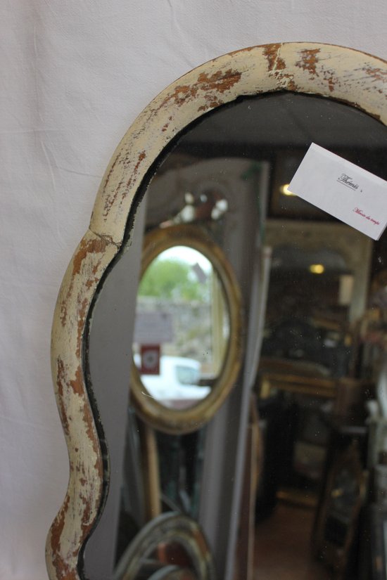Small patinated wood mirror, mercury, 38 x 48 cm