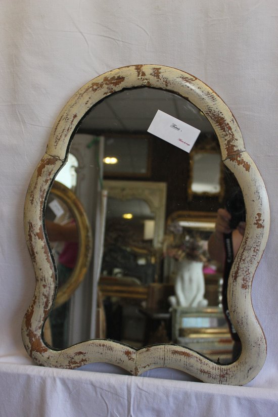 Small patinated wood mirror, mercury, 38 x 48 cm
