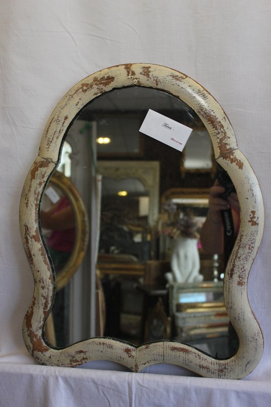 Small patinated wood mirror, mercury, 38 x 48 cm