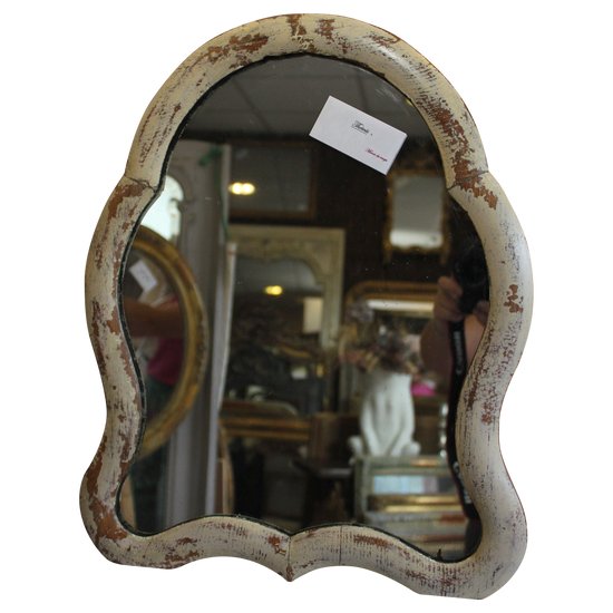 Small patinated wood mirror, mercury, 38 x 48 cm