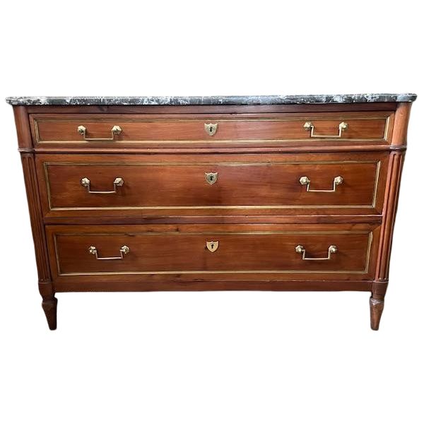 Commode 18 ème en acajou d'époque Louis XVI