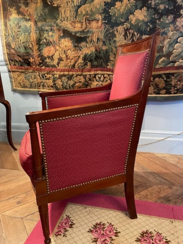 Bergère en acajou à coussin d'époque Directoire