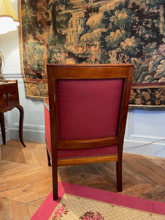 Bergère en acajou à coussin d'époque Directoire