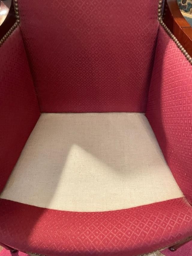 Bergère en acajou à coussin d'époque Directoire