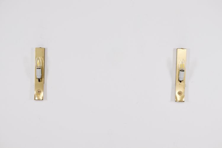 Murano glass and brass wall sconces