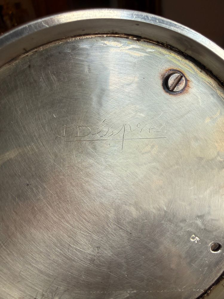 JEAN DEPRÉS ( 1889-1980 ) / SERVICE A THÉ ET CAFÉ EN MÉTAL ARGENTÉ MARTELÉ SIGNÉ