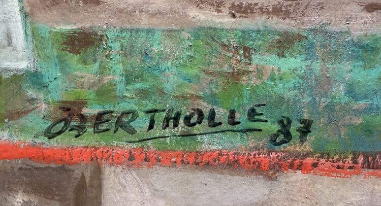 Bertholle, Figure e cavalieri, 1987, Olio su tavola