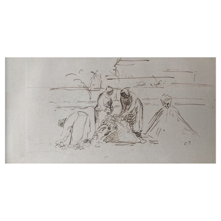 Camille Pissarro, Trois femmes récoltant, circa 1874