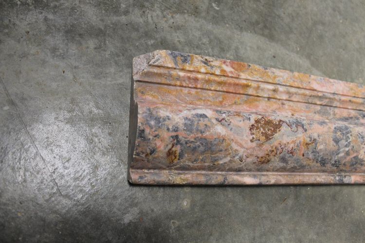 Louis XIV style molded Sarrancolin marble fireplace front, 19th century