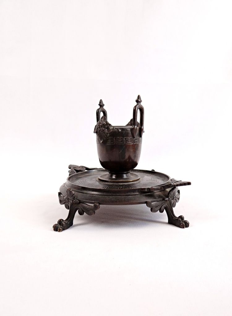 Brûle parfum ou porte pinceaux en Bronze Indochinois fin XIXe