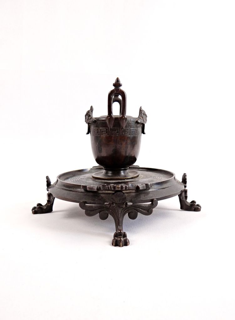 Brûle parfum ou porte pinceaux en Bronze Indochinois fin XIXe