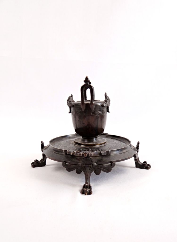 Brûle parfum ou porte pinceaux en Bronze Indochinois fin XIXe