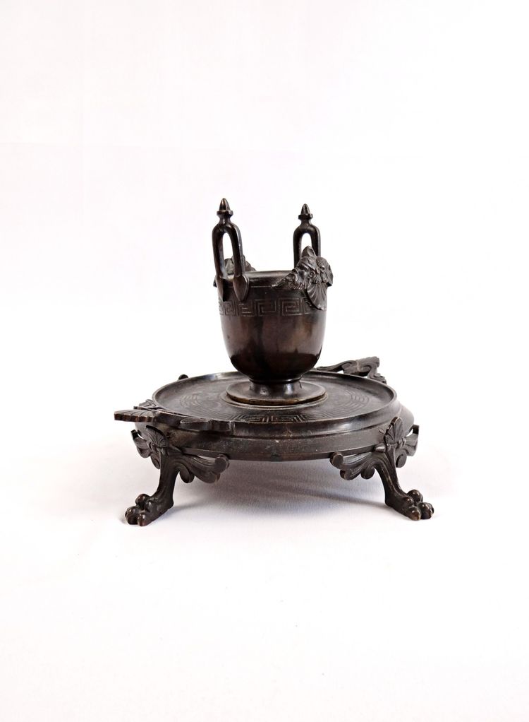 Brûle parfum ou porte pinceaux en Bronze Indochinois fin XIXe