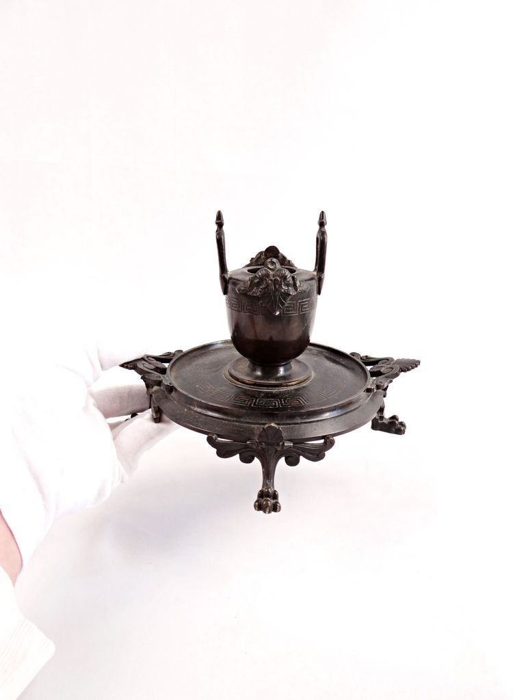 Brûle parfum ou porte pinceaux en Bronze Indochinois fin XIXe