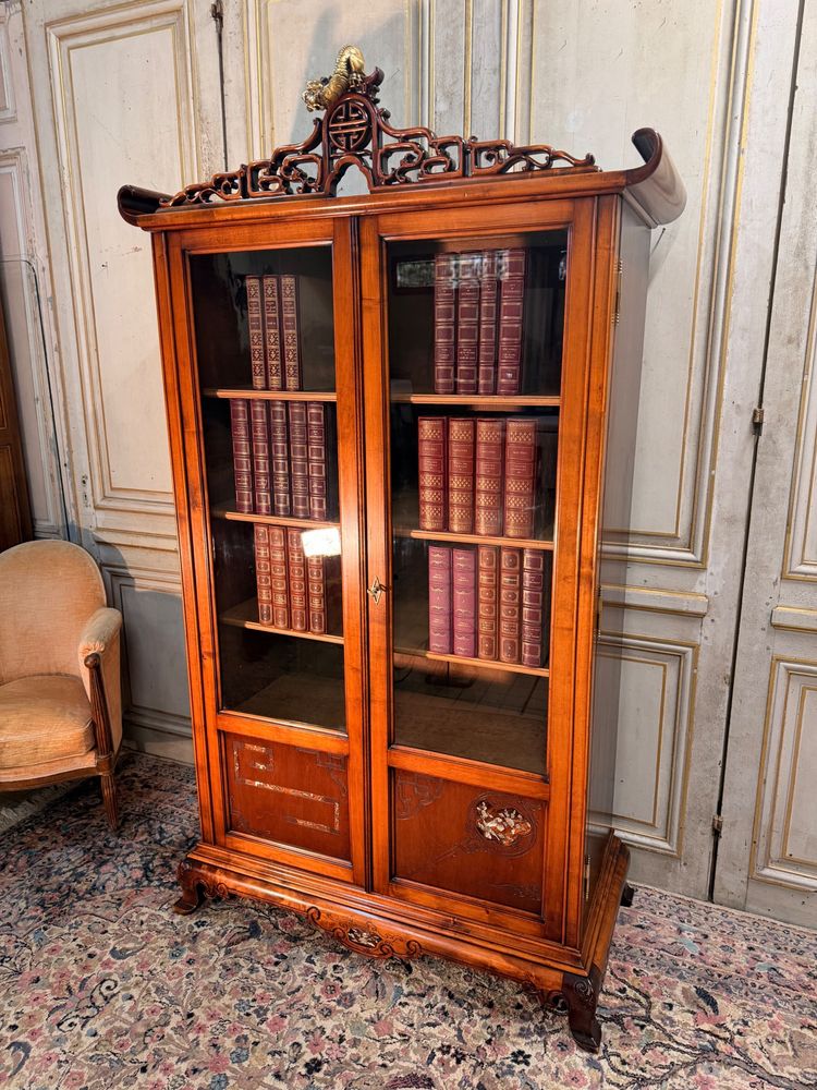 Bibliothèque japonisante attribué à Gabriel Viardot 19 eme siècle 