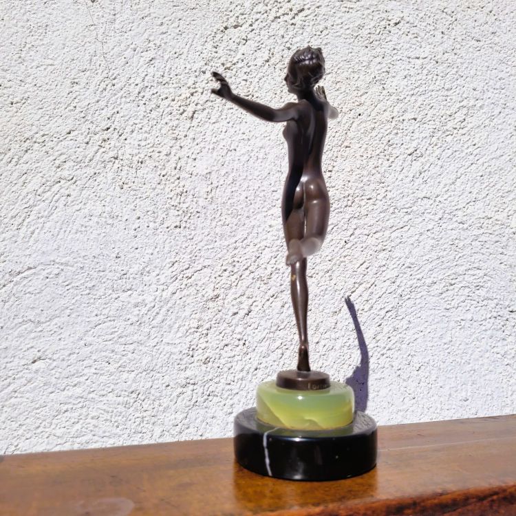 Lorenzl, danseuse en bronze, signée, Art déco, XXème siècle