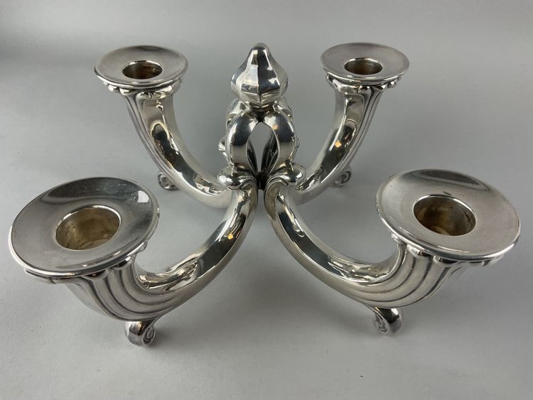 Candélabre ou bouts de table en métal argenté 