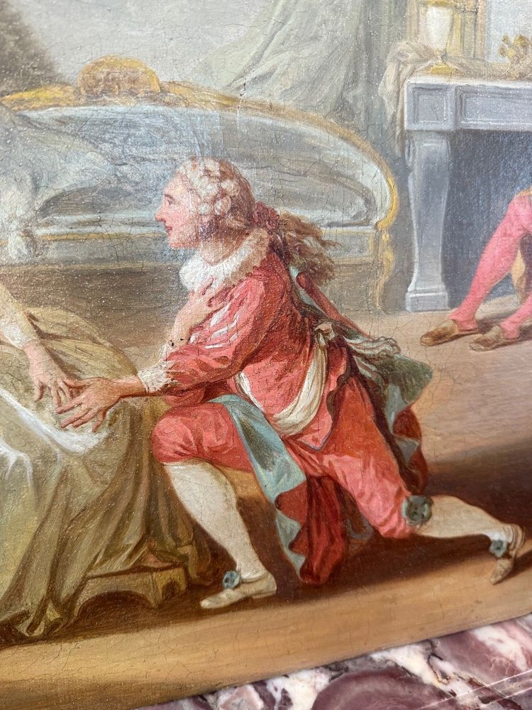 TABLEAU HUILE SUR TOILE SCÈNE GALANTE