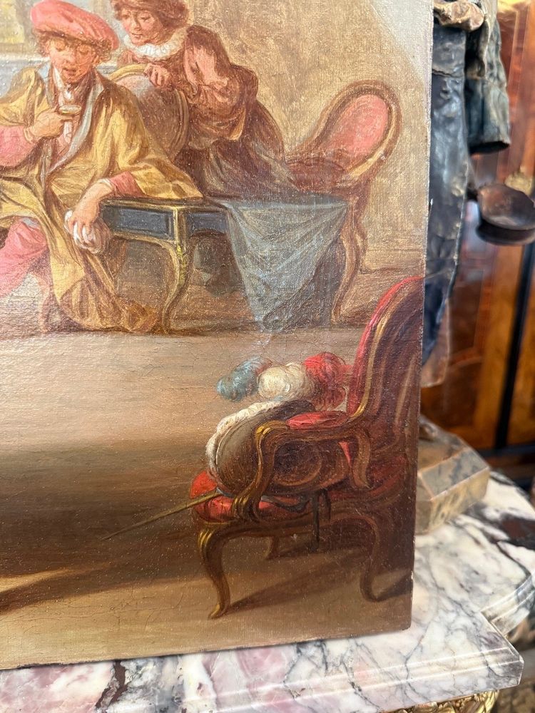 TABLEAU HUILE SUR TOILE SCÈNE GALANTE