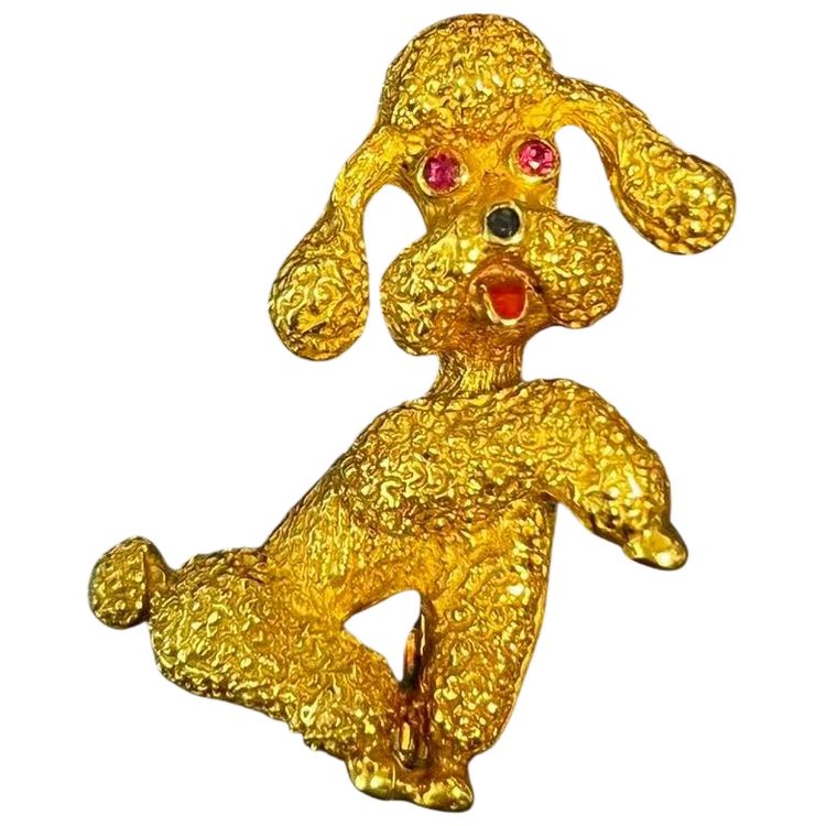 Broche Caniche en or 18k