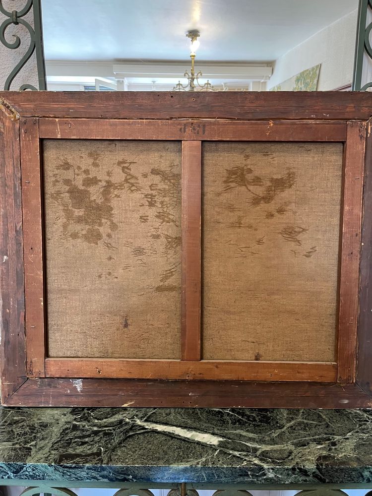 Tableau Huile sur toile   Paysage à la rivière 