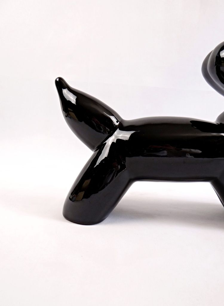 Statue en céramique d'un chien ballon dans le style de Jeff Koons Vintage