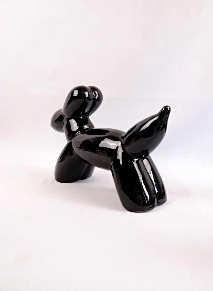 Statue en céramique d'un chien ballon dans le style de Jeff Koons Vintage