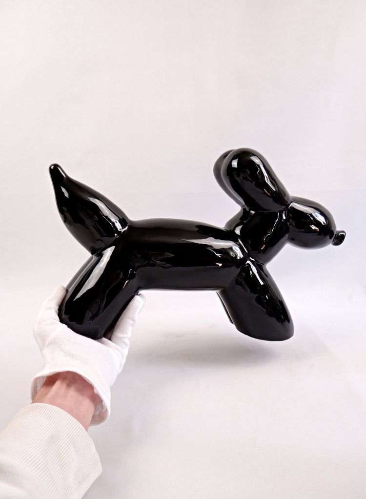 Statue en céramique d'un chien ballon dans le style de Jeff Koons Vintage