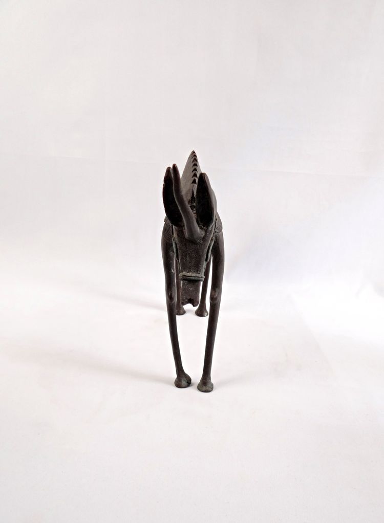 Cheval en Bronze artisanat Africain du Burkina Faso début XXe