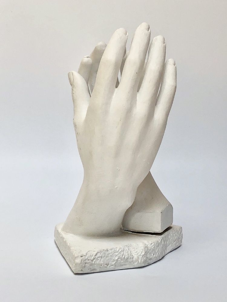 Sculpture La Cathédrale Rodin plâtre d'atelier moulage