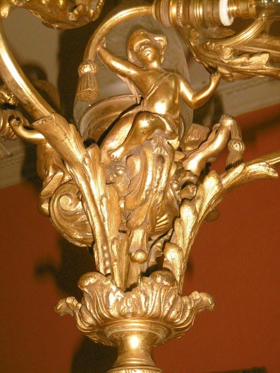 Bronze Chandelier With Putti