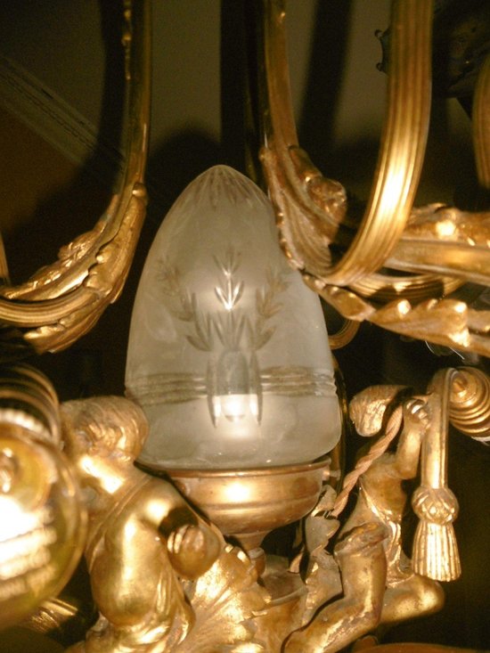 Bronze Chandelier With Putti