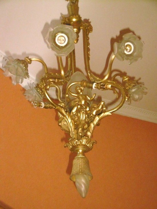 Bronze Chandelier With Putti